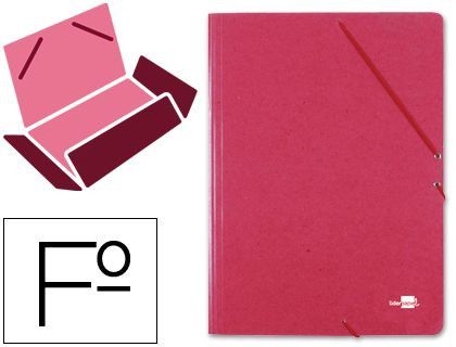 Carpeta Liderpapel Gomas Folio 3 Solapas Carton Prespan Roja