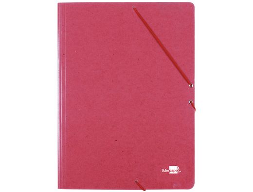 Carpeta Liderpapel Gomas Folio 3 Solapas Carton Prespan Roja