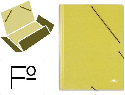 Carpeta Liderpapel Gomas Folio 3 Solapas Carton Simil Prespan Amarilla