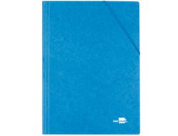 Carpeta Liderpapel Gomas Folio 3 Solapas Carton Simil Prespan Azul