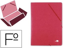 Carpeta Liderpapel Gomas Folio 3 Solapas Carton Simil Prespan Roja