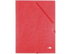 Carpeta Liderpapel Gomas Folio 3 Solapas Carton Simil Prespan Roja