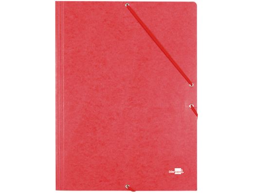 Carpeta Liderpapel Gomas Folio 3 Solapas Carton Simil Prespan Roja