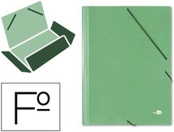 Carpeta Liderpapel Gomas Folio 3 Solapas Carton Simil Prespan Verde