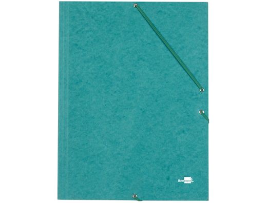Carpeta Liderpapel Gomas Folio 3 Solapas Carton Simil Prespan Verde