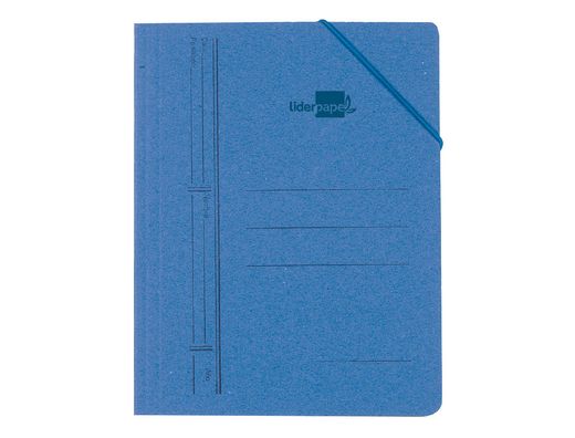 Carpeta Liderpapel Gomas Folio Bolsa Carton Pintado Azul
