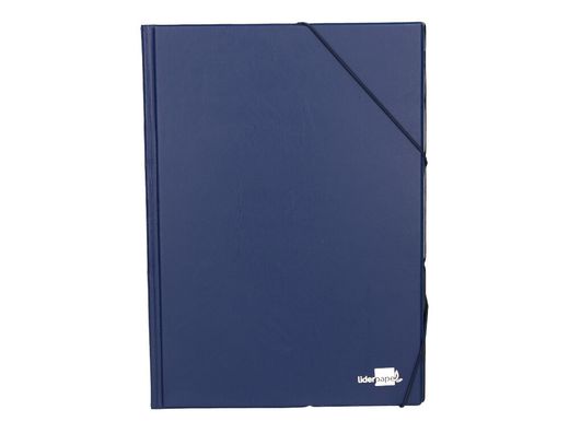 Carpeta Liderpapel Gomas Folio Sencilla Pvc Azul