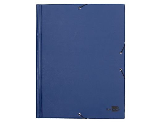 Carpeta Liderpapel Gomas Folio Solapas Plastico Azul