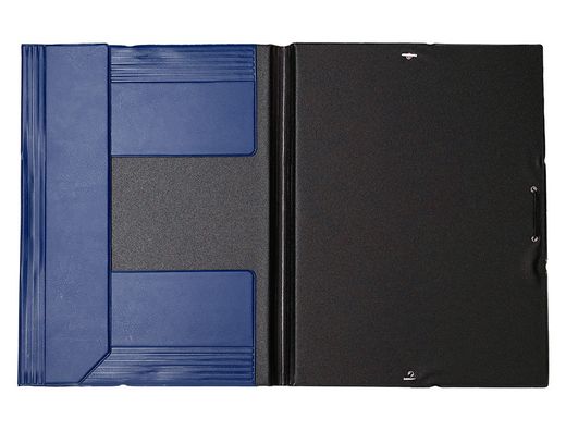Carpeta Liderpapel Gomas Folio Solapas Plastico Azul