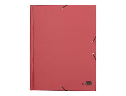 Carpeta Liderpapel Gomas Folio Solapas Plastico Burdeos