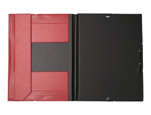 Carpeta Liderpapel Gomas Folio Solapas Plastico Burdeos