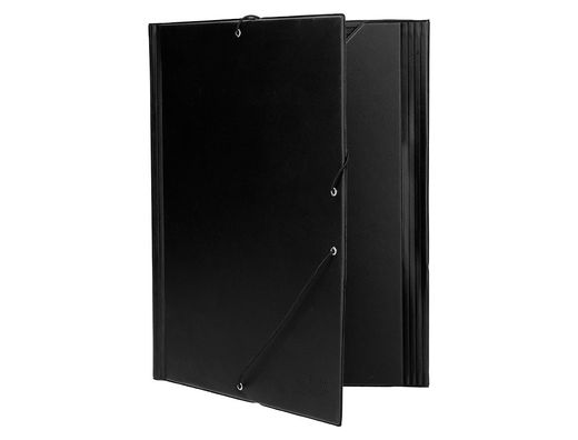 Carpeta Liderpapel Gomas Folio Solapas Plastico Negra