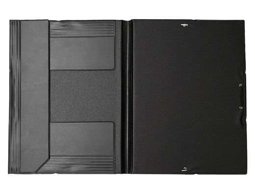 Carpeta Liderpapel Gomas Folio Solapas Plastico Negra