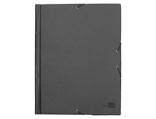 Carpeta Liderpapel Gomas Folio Solapas Plastico Negra