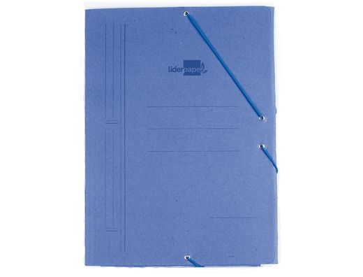 Carpeta Liderpapel Gomas Octavo Bolsa Carton Compacto Azul