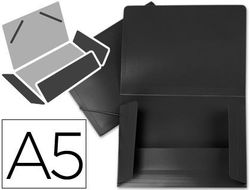 Carpeta Liderpapel Gomas Solapas 34945 Polipropileno Din A5 Negra Opaco