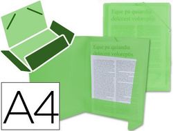 Carpeta Liderpapel Gomas Solapas 34963 Polipropileno Din A4 Verde Transparente