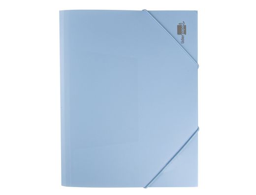 Carpeta liderpapel gomas solapas polipropileno DIN A4 celeste opaco