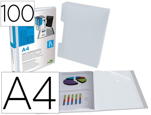Carpeta liderpapel personaliza 100 fundas polipropilenodin a4 transparente con cajetin