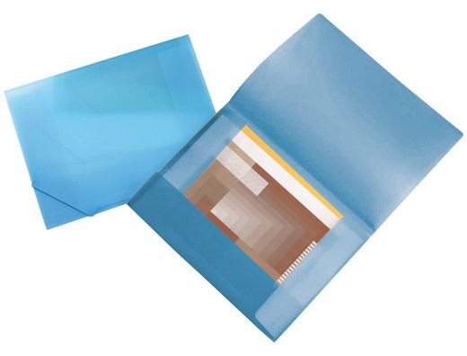 Carpeta Liderpapel Portadocumentos 44802 Solapas Polipropileno Din A3 Azul Serie Frosty Lomo Flexible