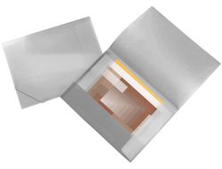 Carpeta Liderpapel Portadocumentos 44804 Solapas Polipropileno Din A3 Incolora Serie Frosty Lomo Flexible