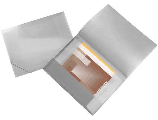 Carpeta Liderpapel Portadocumentos 44804 Solapas Polipropileno Din A3 Incolora Serie Frosty Lomo Flexible