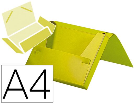 Carpeta liderpapel portadocumentos gomas polipropileno din a4 amarillo fluor opaco lomo 25 mm