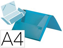 Carpeta liderpapel portadocumentos gomas polipropileno din a4 celeste opaco lomo 25 mm