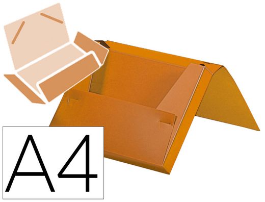 Carpeta liderpapel portadocumentos gomas polipropileno din a4 naranja fluor lomo 25 mm