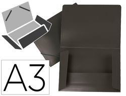 Carpeta liderpapel portadocumentos solapas polipropileno din a3 negro opaco lomo flexible