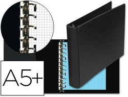 Carpeta Multifin Alfa 3002-M 11 Anillas 25 mm Plastico Cuarto Negro