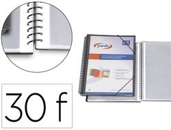 Carpeta pardo escaparate con espiral 30 fundas folio personalizable color negra