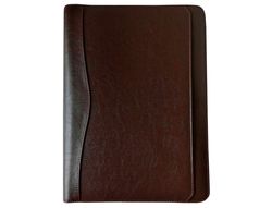 Carpeta Portafolios 45-848 Marron 260X355 mm Cremallera 4 Anillas 20 mm Calculadora con Bolsa para Movil