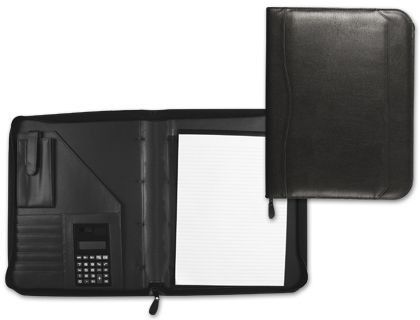 Carpeta Portafolios 80-848 Negra 260X355 mm Cremallera Sin Anillas Calculadora con Bolsa para Movil