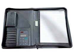 Carpeta Portafolios 80-848 Negra 260X355 mm Cremallera Sin Anillas Calculadora con Bolsa para Movil
