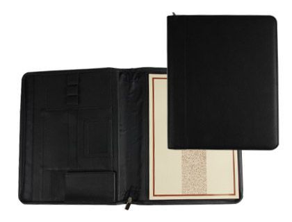 Carpeta Portafolios Artesania Simil Piel Tamaño Din A4 Colornegro con Cremallera y Departamentos 332X262X30 Mm