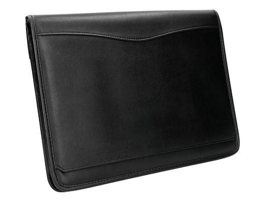 Carpeta portafolios cremallera con bolsa para movil y tarjetero color negro 260x355 mm