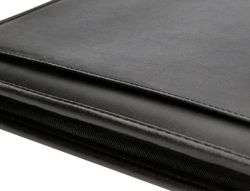 Carpeta portafolios cremallera con bolsa para movil y tarjetero color negro 260x355 mm