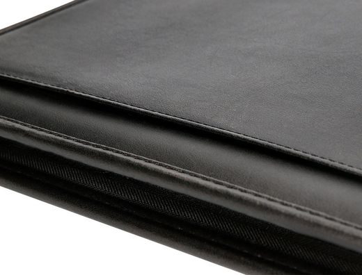 Carpeta portafolios cremallera con bolsa para movil y tarjetero color negro 260x355 mm