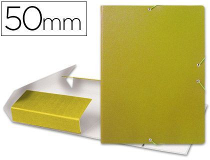 Carpeta Proyectos Liderpapel Folio Lomo 50Mm Carton Gofrado Amarilla