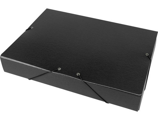 Carpeta Proyectos Liderpapel Folio Lomo 50Mm Carton Gofrado Negra