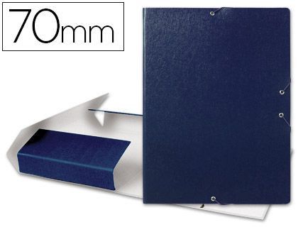 Carpeta Proyectos Liderpapel Folio Lomo 70Mm Carton Gofrado Azul