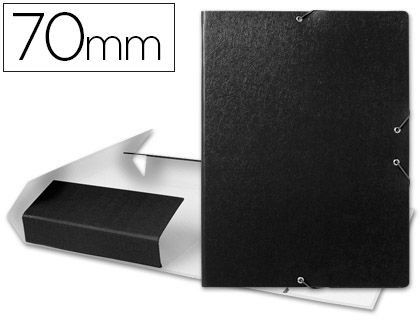 Carpeta Proyectos Liderpapel Folio Lomo 70Mm Carton Gofrado Negra