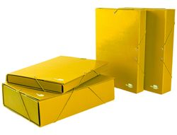 Carpeta Proyectos Liderpapel Folio Lomo 90Mm Carton Gofrado Amarilla