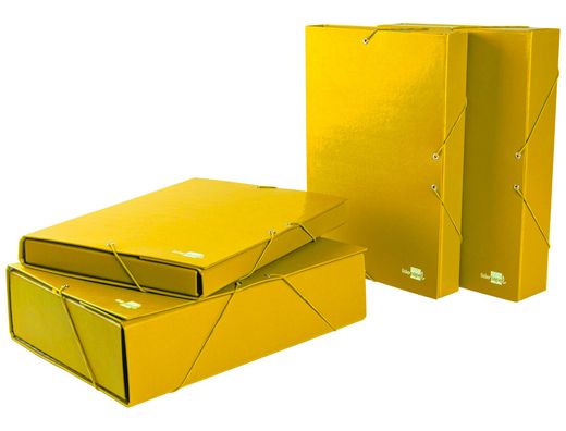Carpeta Proyectos Liderpapel Folio Lomo 90Mm Carton Gofrado Amarilla