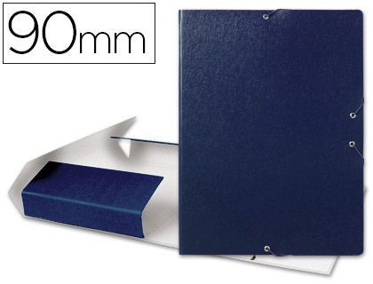 Carpeta Proyectos Liderpapel Folio Lomo 90Mm Carton Gofrado Azul