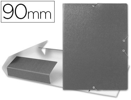 Carpeta Proyectos Liderpapel Folio Lomo 90Mm Carton Gofrado Gris