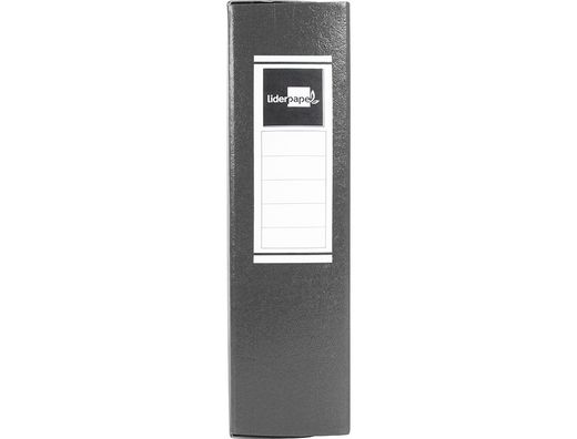 Carpeta Proyectos Liderpapel Folio Lomo 90Mm Carton Gofrado Gris