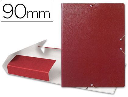 Carpeta Proyectos Liderpapel Folio Lomo 90Mm Carton Gofrado Roja