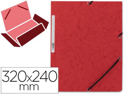 Carpeta q-connect gomas kf02165 carton simil-prespan solapas 320x243 mm roja